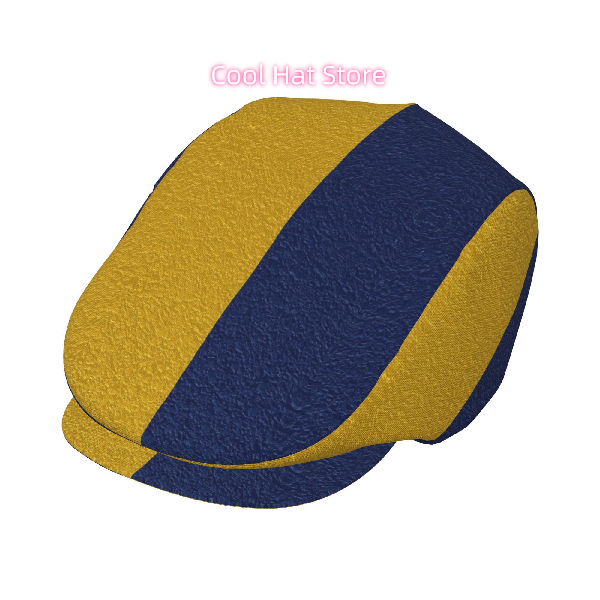 Newsboy Cap Ivy - Matte Textured Yellow & Navy Split