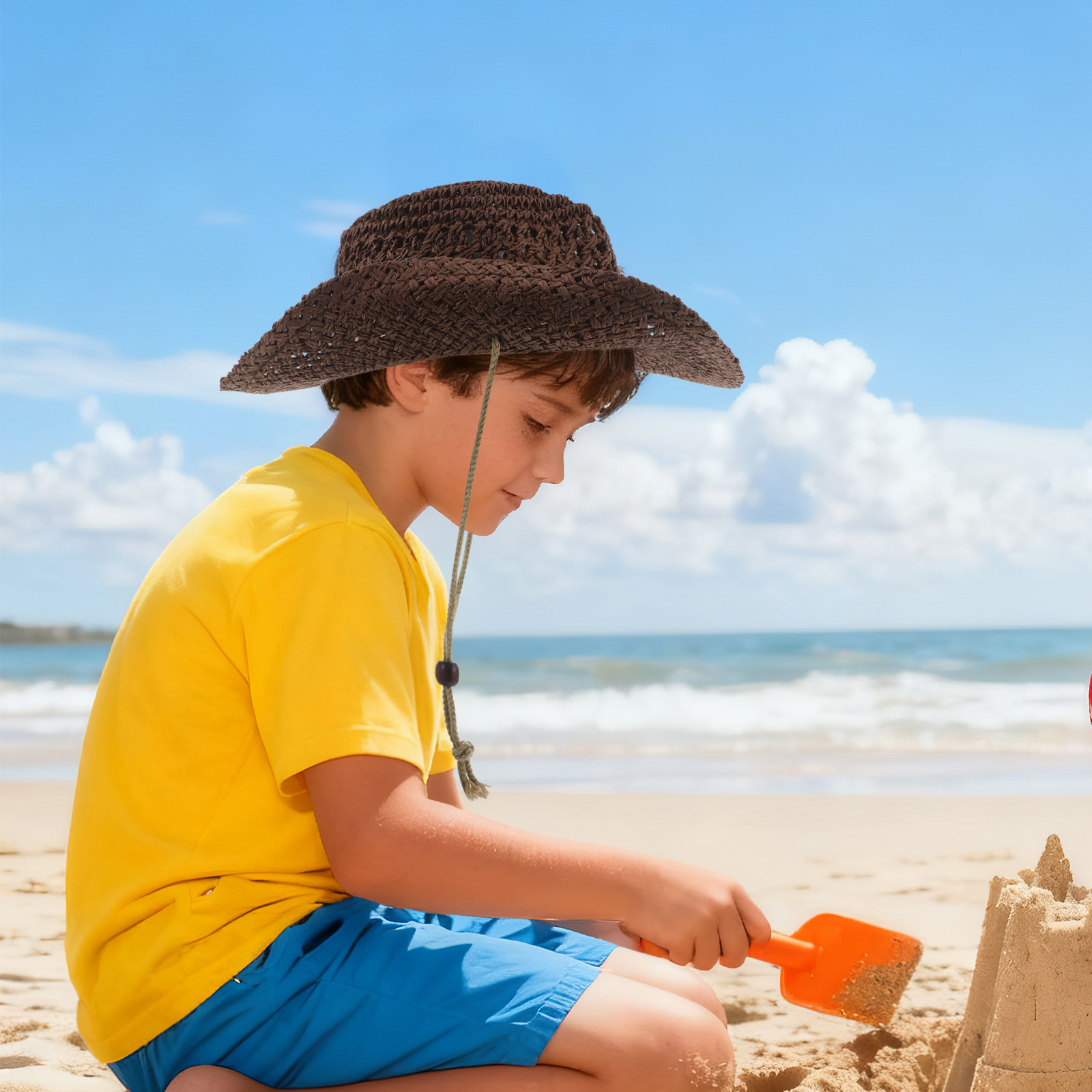 Kids Straw Cowboy Hat Western  - Sun Hat Wide Brim recension och pris