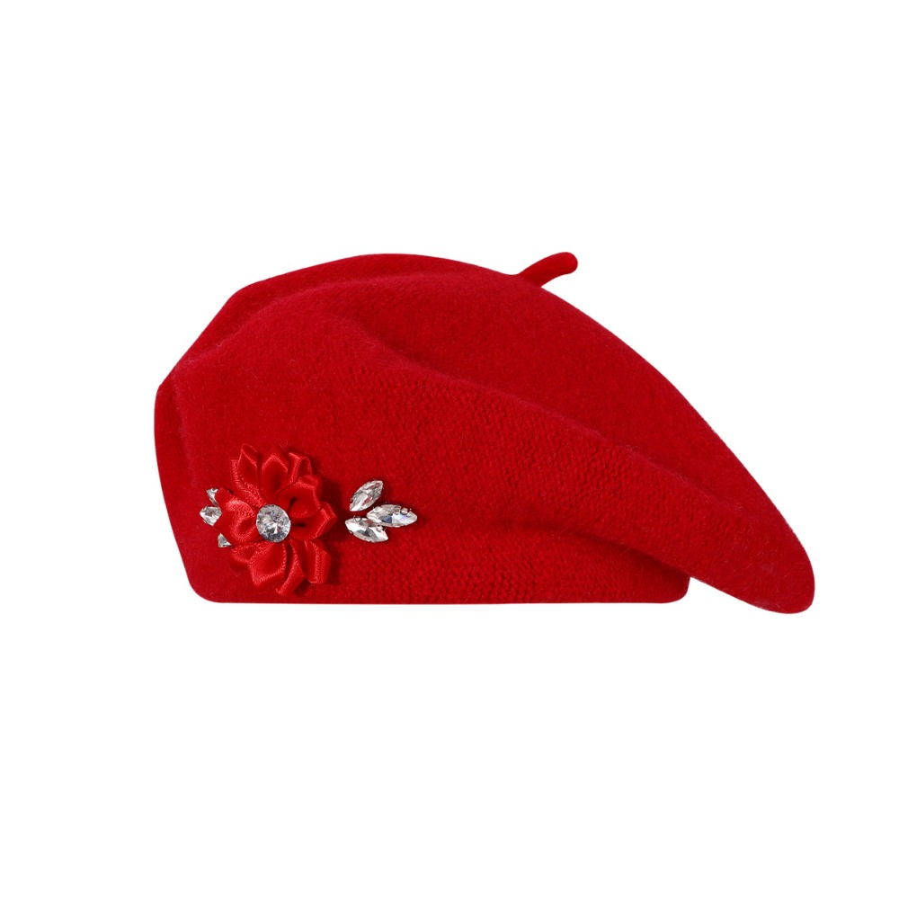 Soft Wool Knitted Beret Hat Fl - Beret French Wool recension och pris