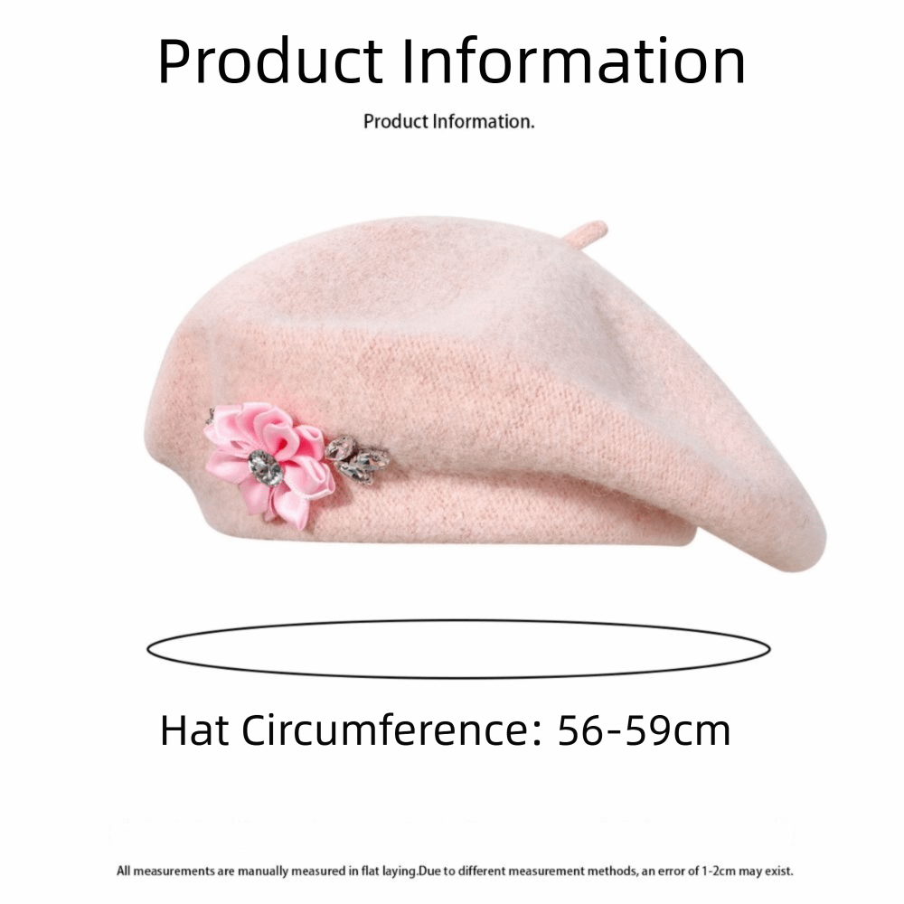 Soft Wool Knitted Beret Hat Fl - Beret French Wool recension och pris