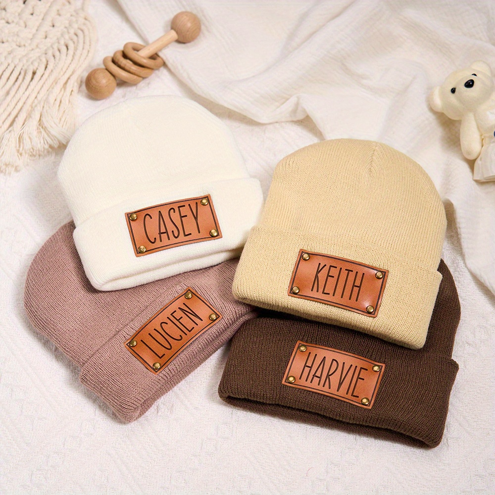 Custom Leather Patch Beanie Cu - Beanie Cuffed Knit recension och pris