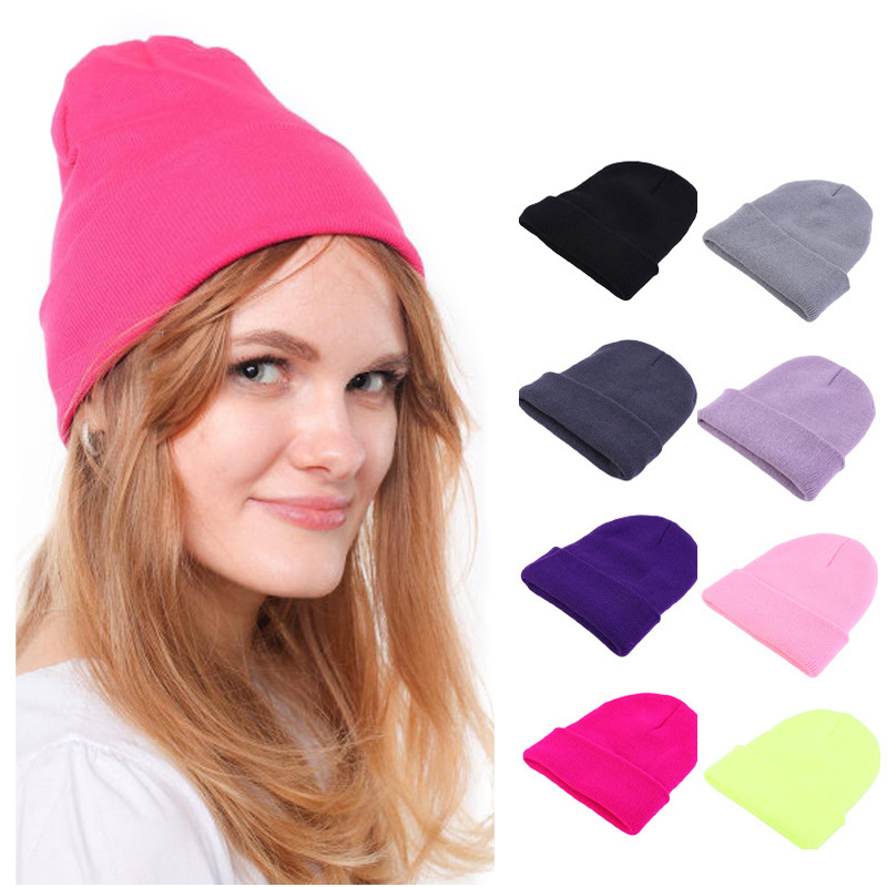 Fashion Solid Color Knit Beani - Beanie Cuffed Knit recension och pris