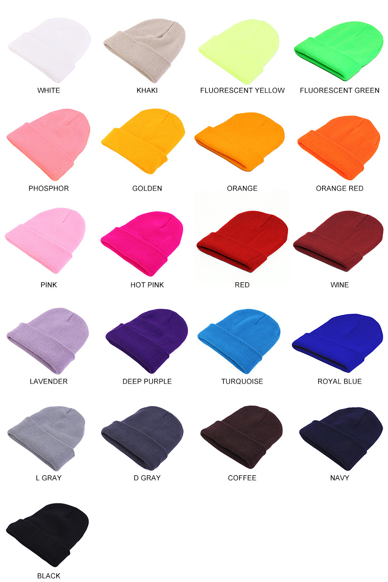 Fashion Solid Color Knit Beani - Beanie Cuffed Knit recension och pris