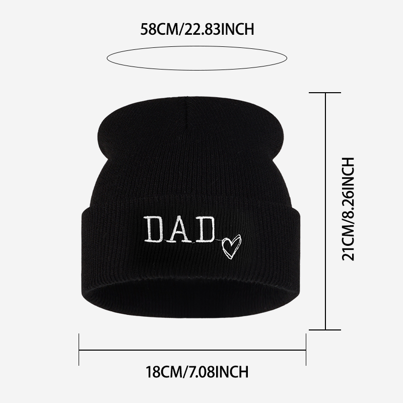2pc Adult MOM DAD Embroidery M - Beanie Cuffed Knit recension och pris