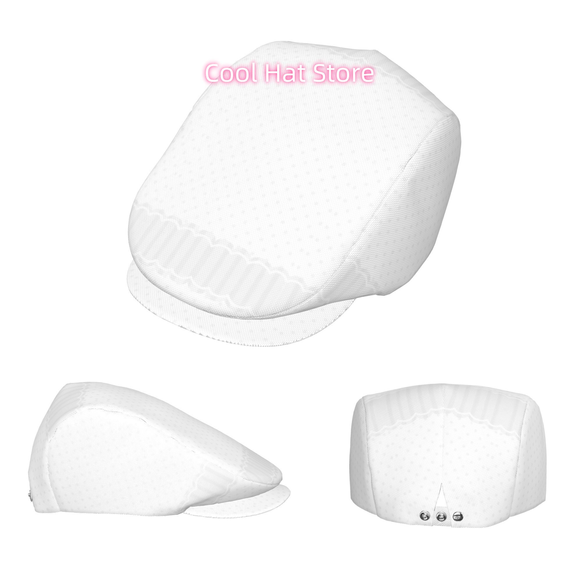 White Polka Dot Lace Trim Men  - Newsboy Cap Ivy recension och pris
