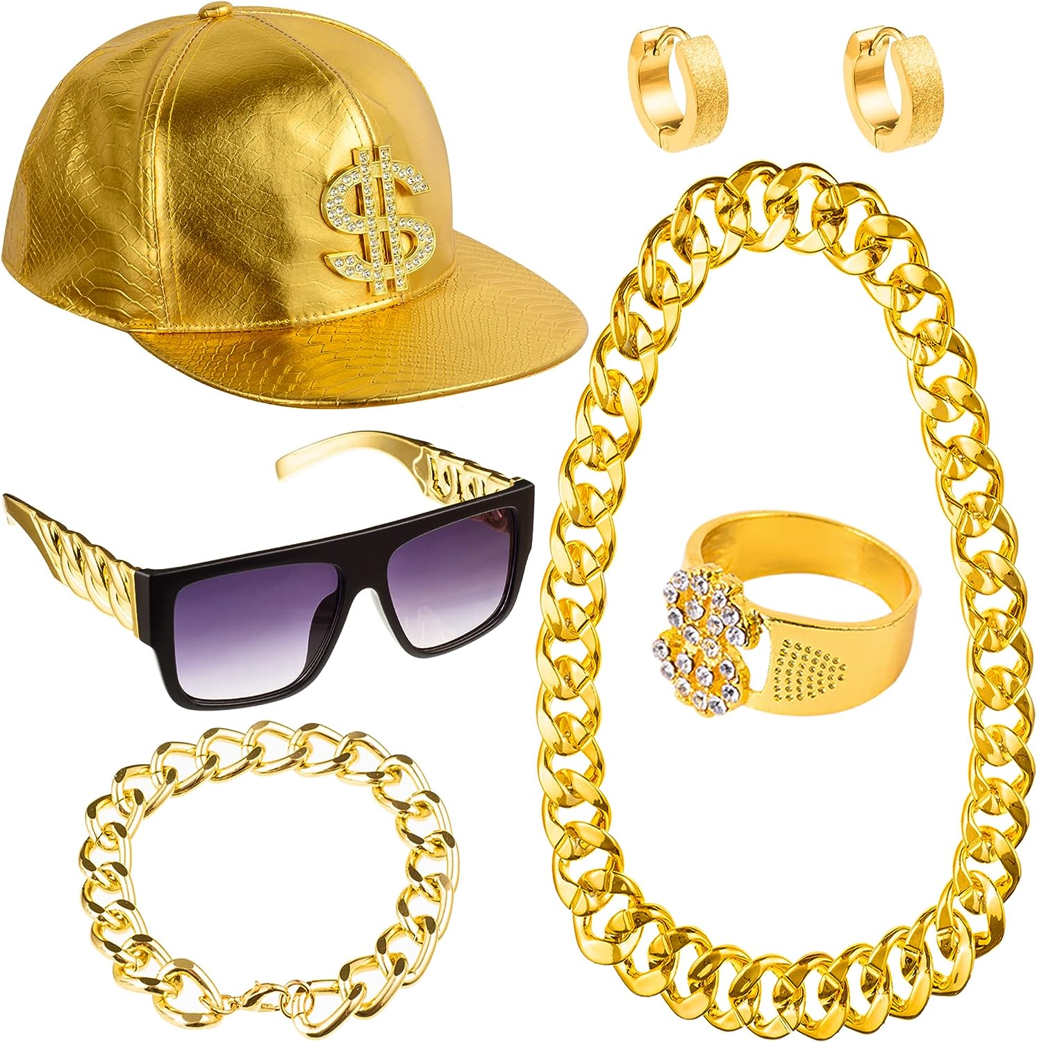 PESENAR 80s 90sHip Hop Costume - Snapback Hat Flat recension och pris