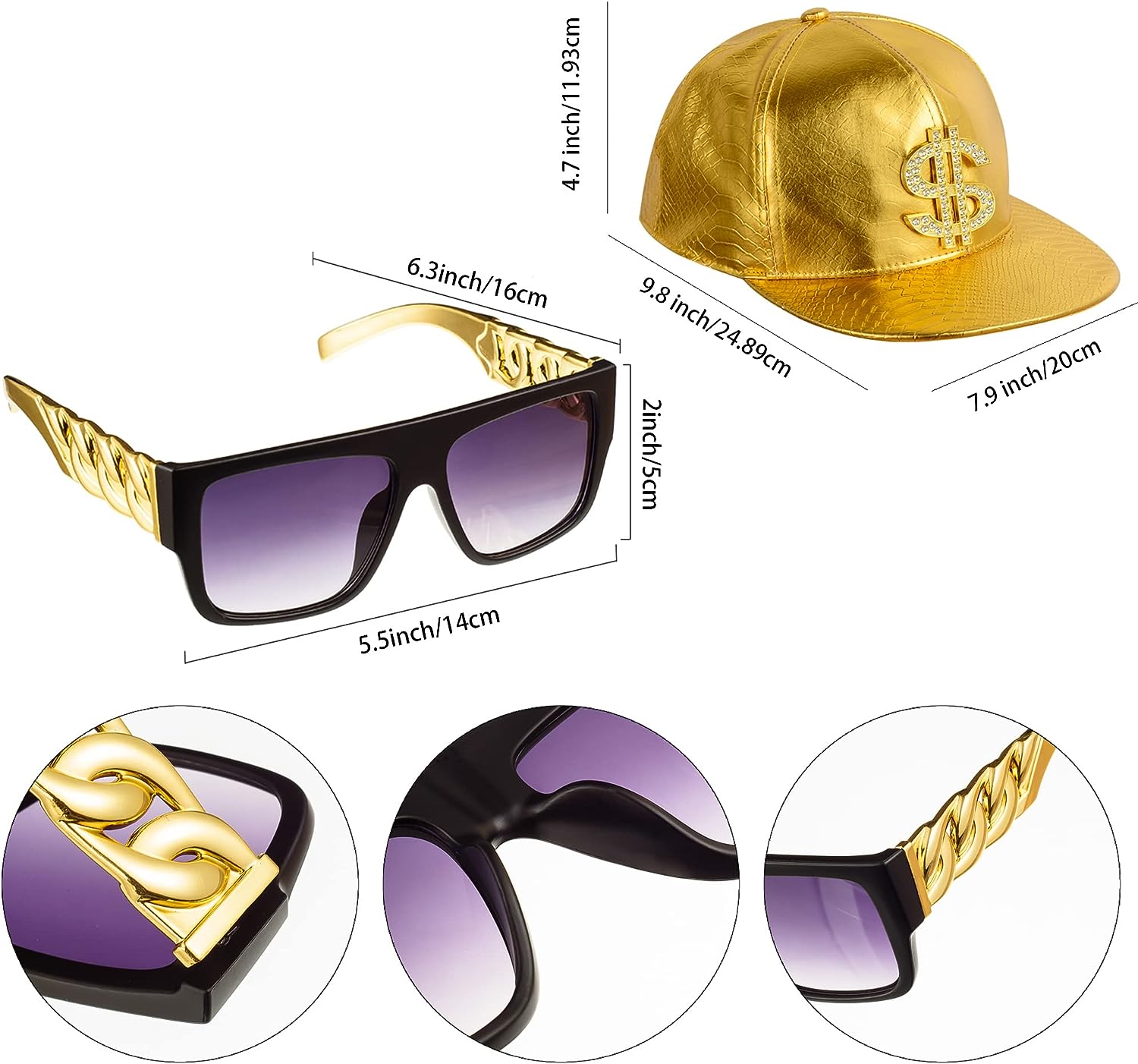 PESENAR 80s 90sHip Hop Costume - Snapback Hat Flat recension och pris